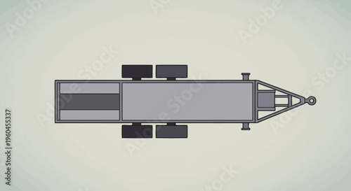Top Down View Of A Modern Cargo Trailer With Dual Axle Configuration