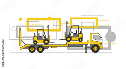 Transportation Of Forklifts On A Truck