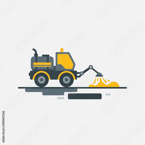 Specialized Pavement Sealer Machine Working on Road Surface