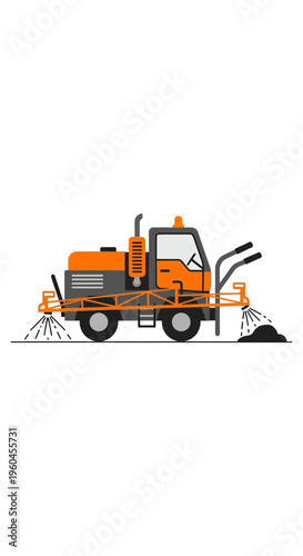 Specialized Road Maintenance Vehicle Applying Tar Efficiently