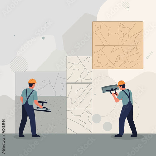 Skilled Artisans Crafting Textured Walls With Precision Plastering Techniques