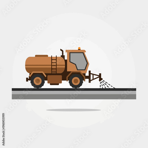 Specialized Tanker Truck Performing Road Surface Treatment Application