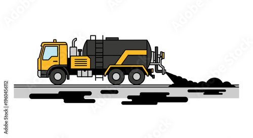 Road Construction Asphalt Sprayer Truck Laying Blacktop