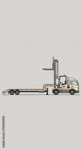 Specialized Truck Equipped For Heavy Lifting Operations With Forklift Attachment