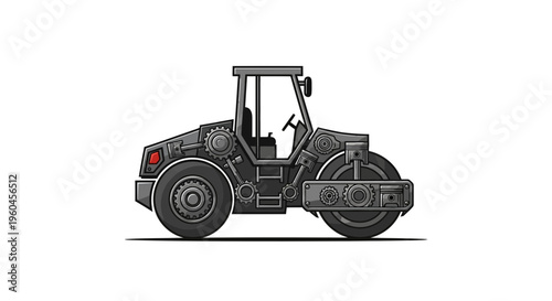 Steampunk Road Roller Vehicle Construction Equipment Machine