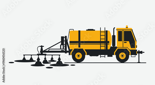 Road Maintenance Spray Truck Application Equipment Vector Graphic