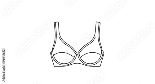 Minimalist line art illustration of a women's undergarment for everyday comfort and support and