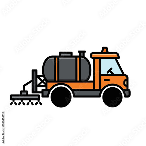 Road Maintenance Vehicle Sprays Liquid For Surface Treatment