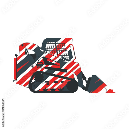 Striking Abstract Skid Steer Loader Graphic Design Construction Vehicle Element