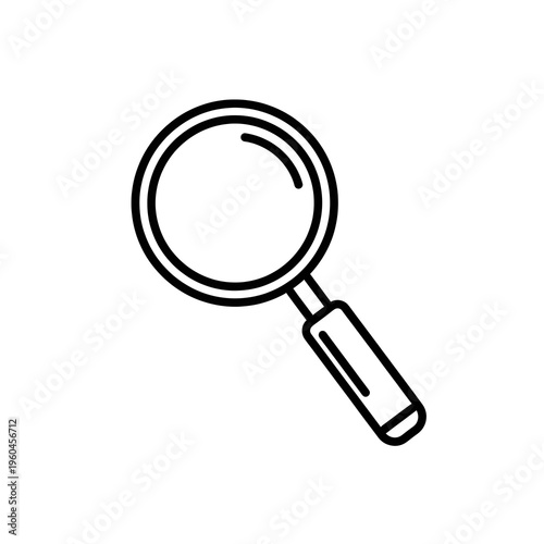 Simple Outline Icon of a Magnifying Glass for Search or Zoom
