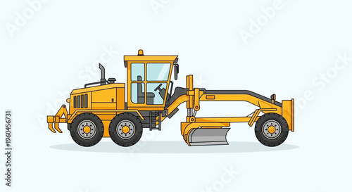 Vector Grader Construction Machine Equipment Isolated