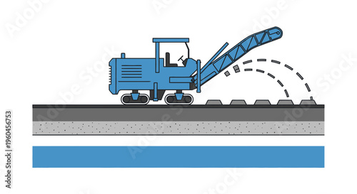 Road Milling Machine Working on Asphalt Pavement