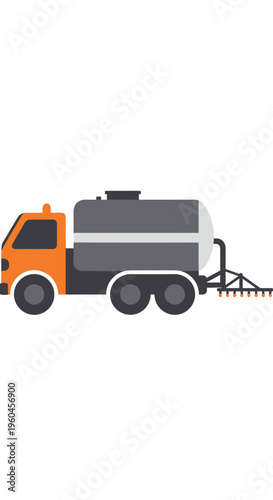 Vector Illustration Of A Water Truck For Farming Or Road Maintenance