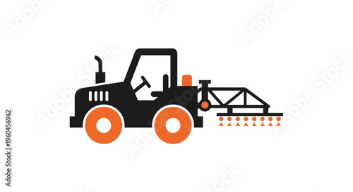 Stylized Tractor Sprayer Agricultural Machinery Icon