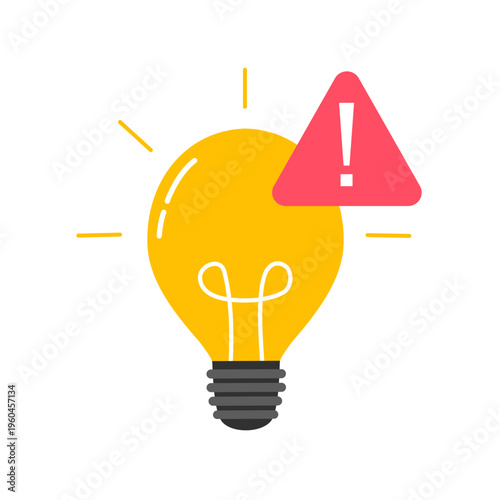 Electricity problem icon. Energy crisis. Difficulty with generating ideas. Power outage. Lack of electricity concept vector illustration.