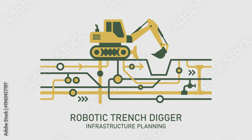 Robotic Excavator Diagram For Infrastructure Planning Concepts