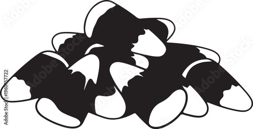 Black and white pencils, pencil icons, drawing tools, vector graphics