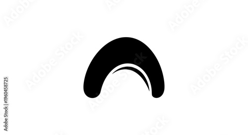 Simple black arc shape with white interior on a plain white background.