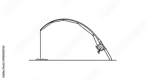 A dynamically bent fishing rod illustration signifying a successful catch or strong bite