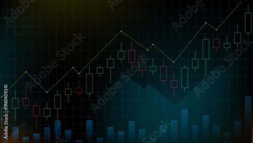 Stock market background or financial investment graph chart.