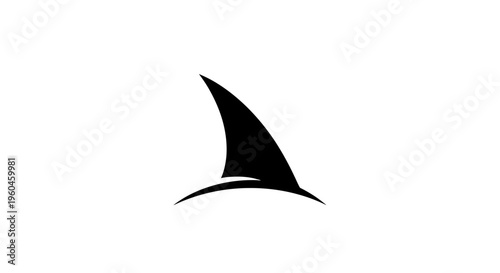 Black silhouette of a shark fin on a white background.