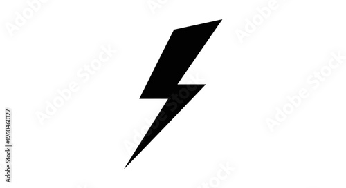 Free Download A black lightning bolt icon on a white background. - GFXLoad