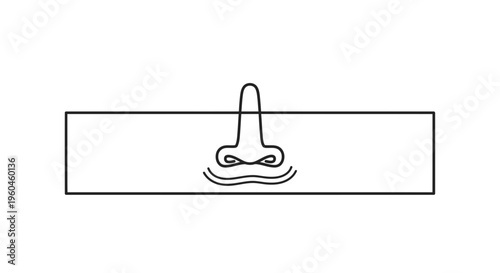 Abstract representation of a human nose with subtle wavy lines, symbolizing sense of smell or