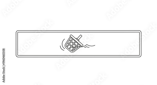 Minimalist vector graphic showing a filter basket actively submerged in water with gentle ripples