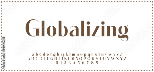 Elegant alphabet letters font and number. Typography luxury classic lettering serif fonts decorative for logo wedding vintage retro concept. vector illustration.