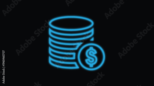 This image is a graphic icon representing a stack of coins with a dollar sign symbol, commonly used to symbolize money, finance, or business. 