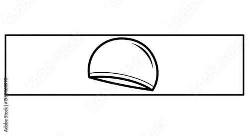 Simple line art illustration of a swimming cap for aquatic sports and recreational water activities