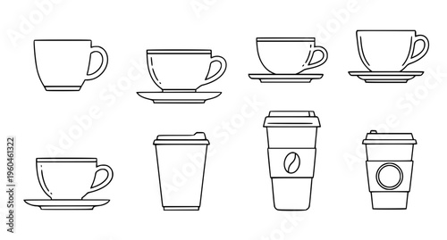 Coffee Cup Icon Set Vector Illustration