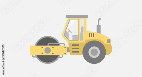 Vibrant Yellow Roller Machine For Road Construction And Compaction Projects