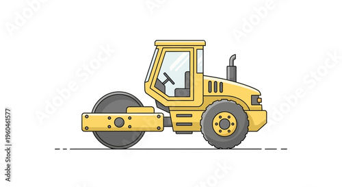Vibrant Yellow Roller Machine For Road Construction Industry