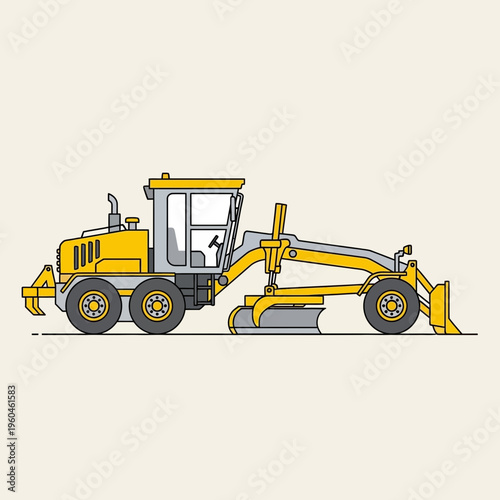 Yellow Construction Grader Machine For Road Building Industry