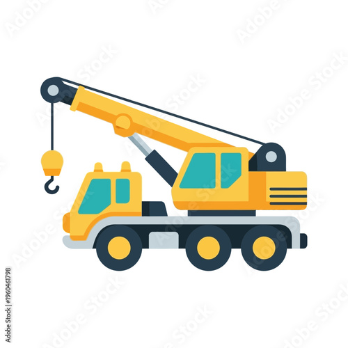 Yellow Crane Truck For Construction Projects And Industrial Lifting Operations