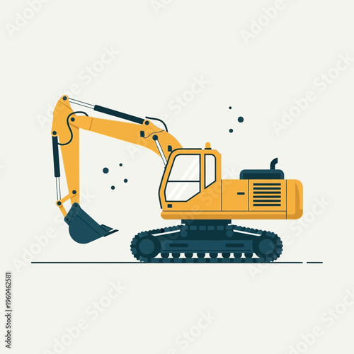 Yellow Excavator Digging Machine For Construction Projects And Heavy Duty Work