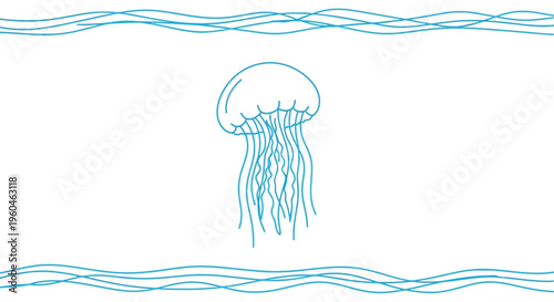 Graceful aquatic creature illustration with flowing lines capturing simple ocean beauty and