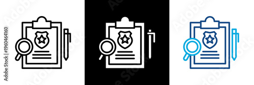 Crime Investigation triple icon