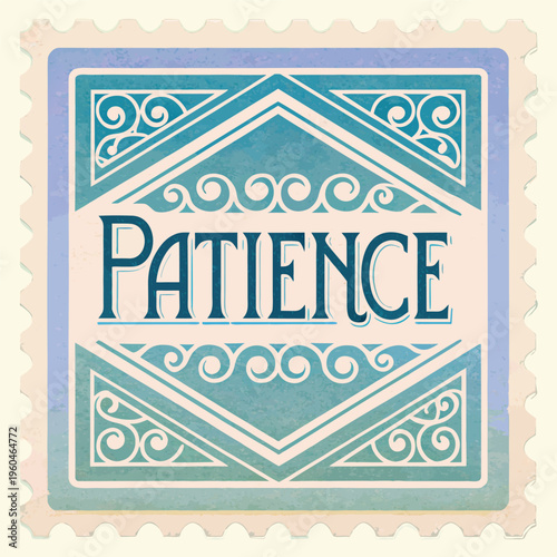 Beautiful patience typography in colorful gradient style