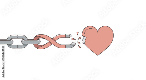 Broken Heart Attraction Symbol - Love Relationship Conflict