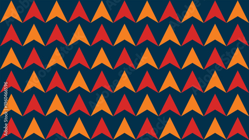Repeating pattern of red and orange arrowheads on blue, suitable for website backgrounds, digital designs, and graphics projects.