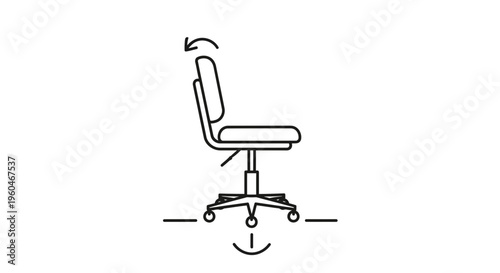 Ergonomic Office Chair Adjustment Features Icon Highlighting Height and Backrest Tilt Controls