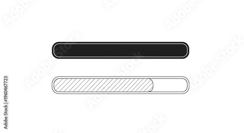 Two loading bars one solid black one outlined with partial fill