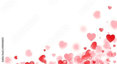 Happy mother's day greeting with red and pink hearts