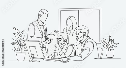 Business Team Meeting: Collaboration, Strategy, and Discussion in Modern Office