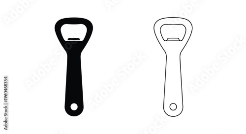 Two bottle openers displayed one black one white in a side by side view
