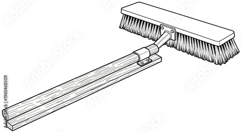 Adjustable Handle Scrub Brush for Cleaning Outdoor Surfaces