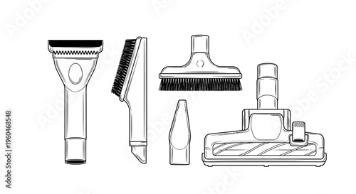 Vacuum Cleaner Attachments Set: Brushes, Crevice Tool, and Nozzles for Cleaning