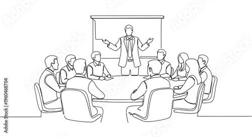 Business meeting, team discussion, presentation, and collaboration in office